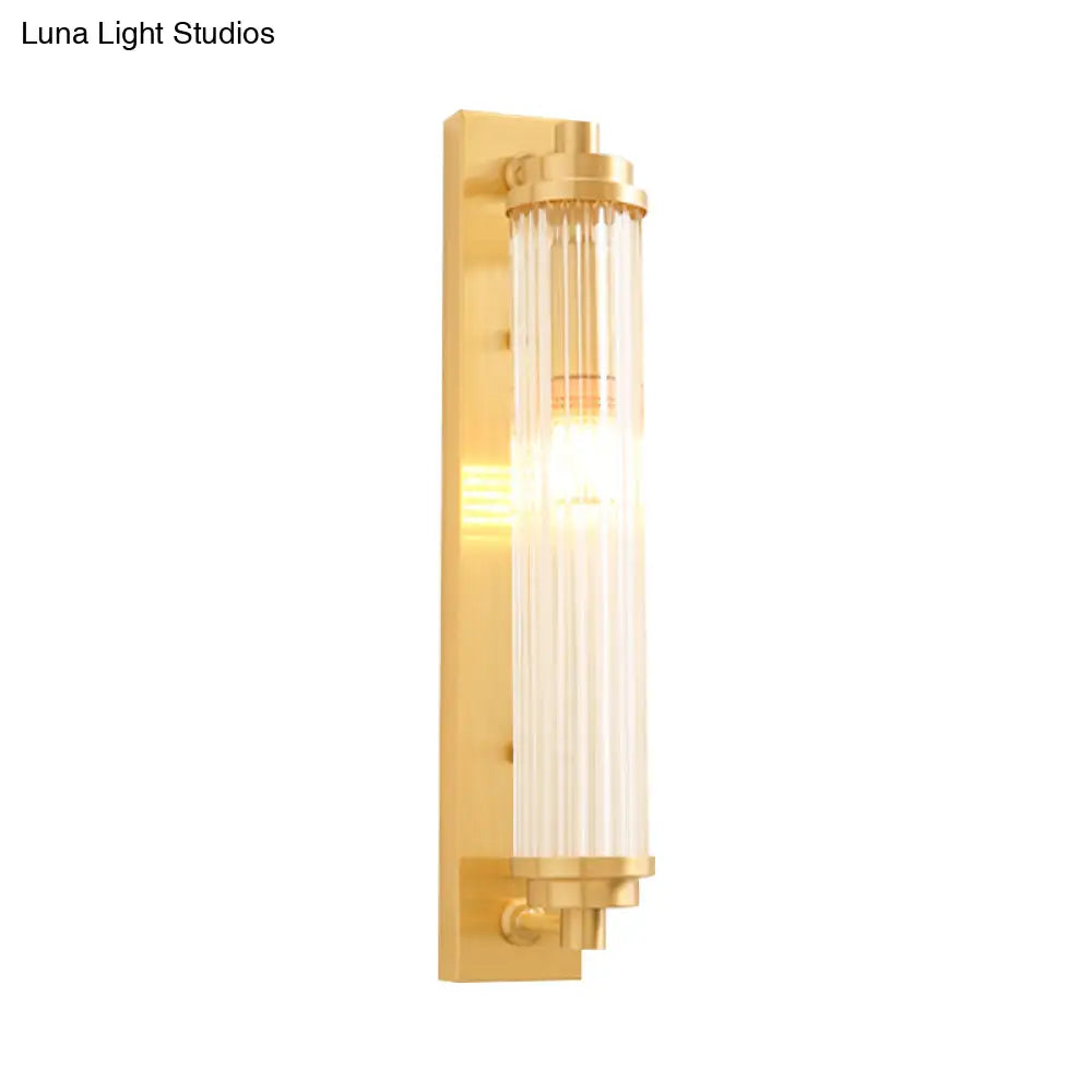 DecorBites™ Contemporary LED Crystal Wall Light Fixture for Living Room with Clear Cylinder Pipes