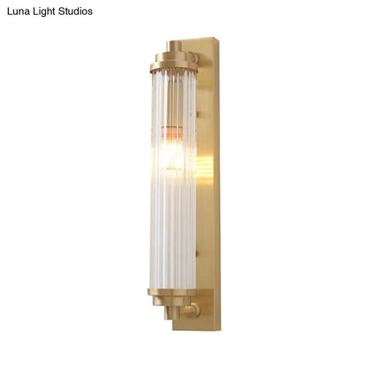 DecorBites™ Contemporary LED Crystal Wall Light Fixture for Living Room with Clear Cylinder Pipes