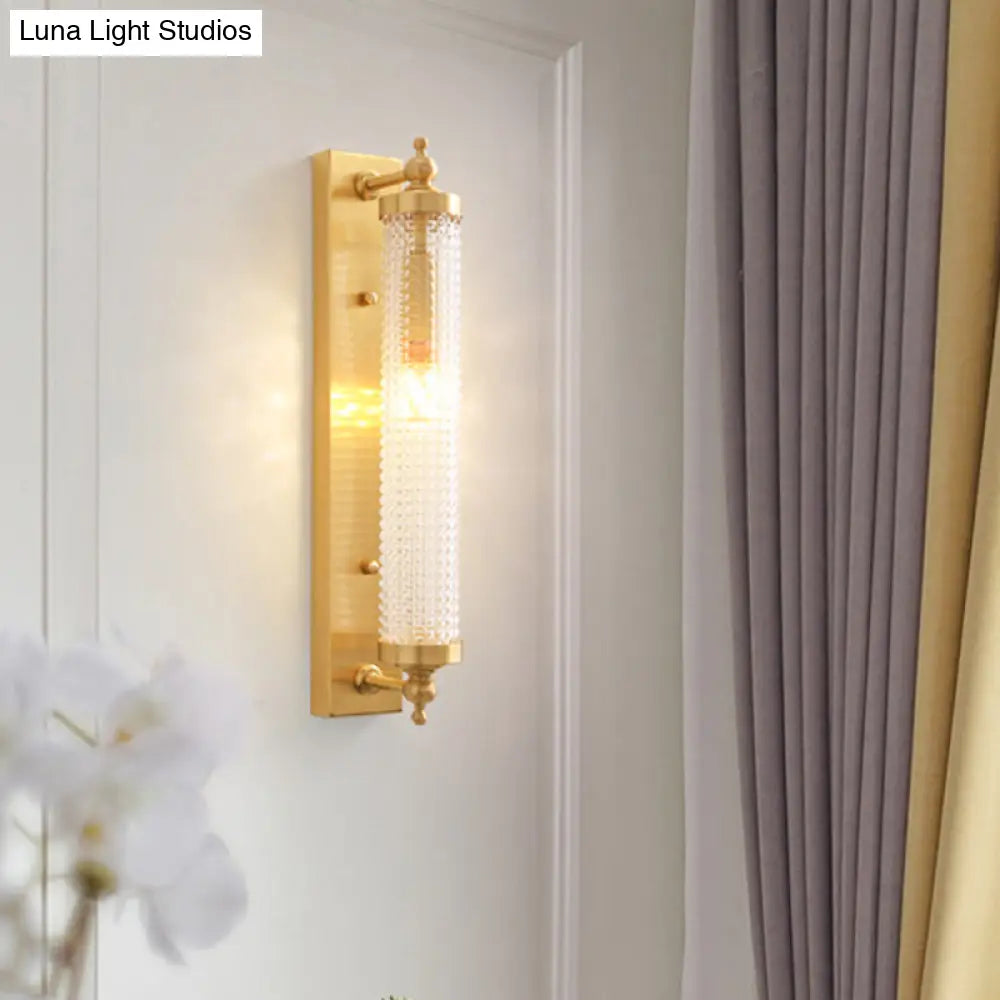 DecorBites™ Contemporary LED Crystal Wall Light Fixture for Living Room with Clear Cylinder Pipes