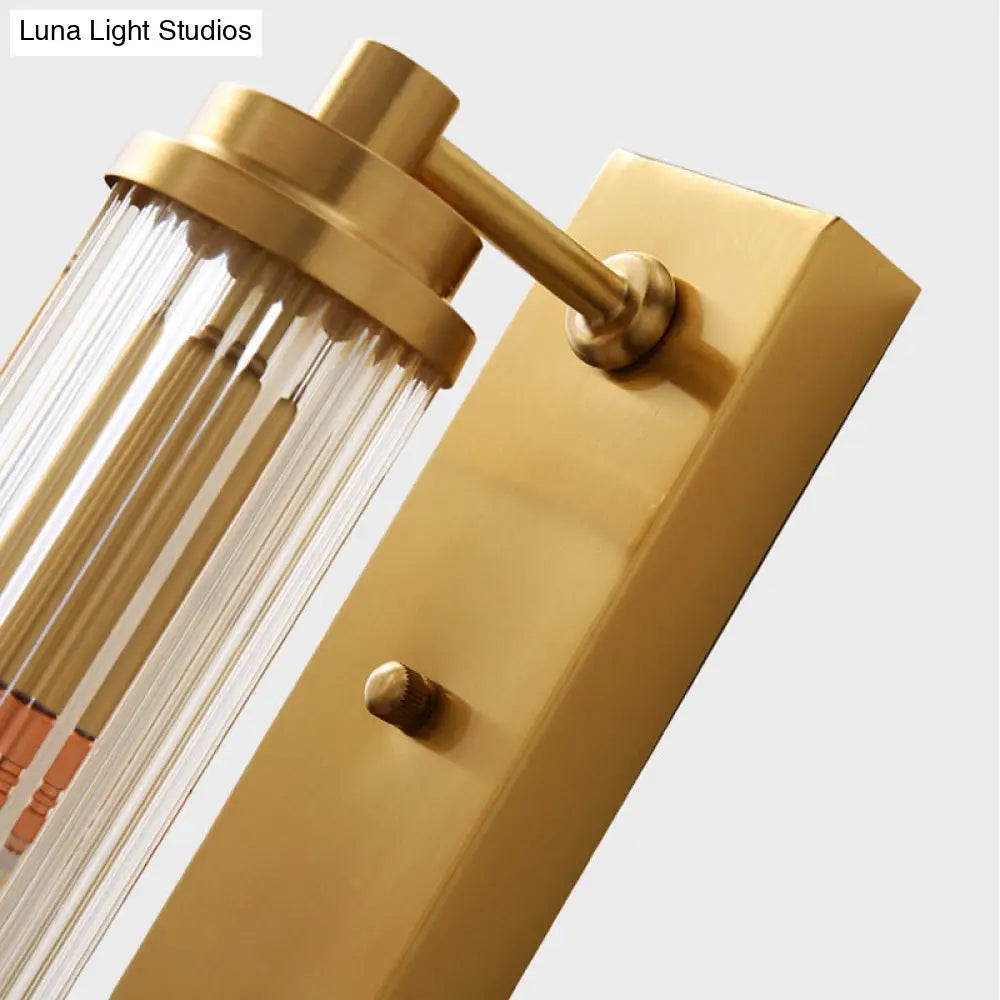 DecorBites™ Contemporary LED Crystal Wall Light Fixture for Living Room with Clear Cylinder Pipes