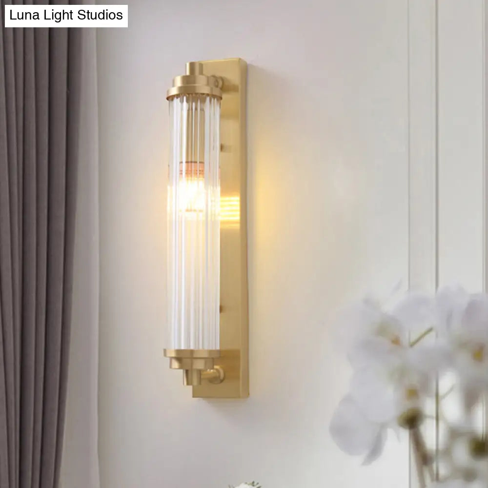 DecorBites™ Contemporary LED Crystal Wall Light Fixture for Living Room with Clear Cylinder Pipes