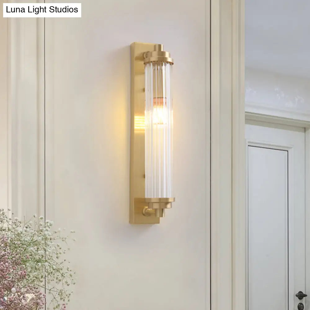DecorBites™ Contemporary LED Crystal Wall Light Fixture for Living Room with Clear Cylinder Pipes