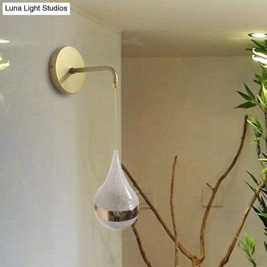 Aplique de pared contemporáneo con LED y cristal DecorBites™: Lámpara dorada en forma de lágrima, iluminación cálida/blanca/3 colores