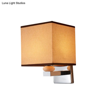 DecorBites™ DecorBites™ Contemporary LED Cube Wall Sconce Light - White/Black/Beige Fabric