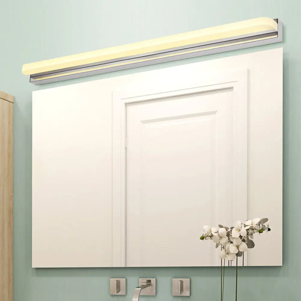 DecorBites™ Contemporary LED Cylinder Bar Light in Nickel for Shower Room Vanity - Warm/White Light