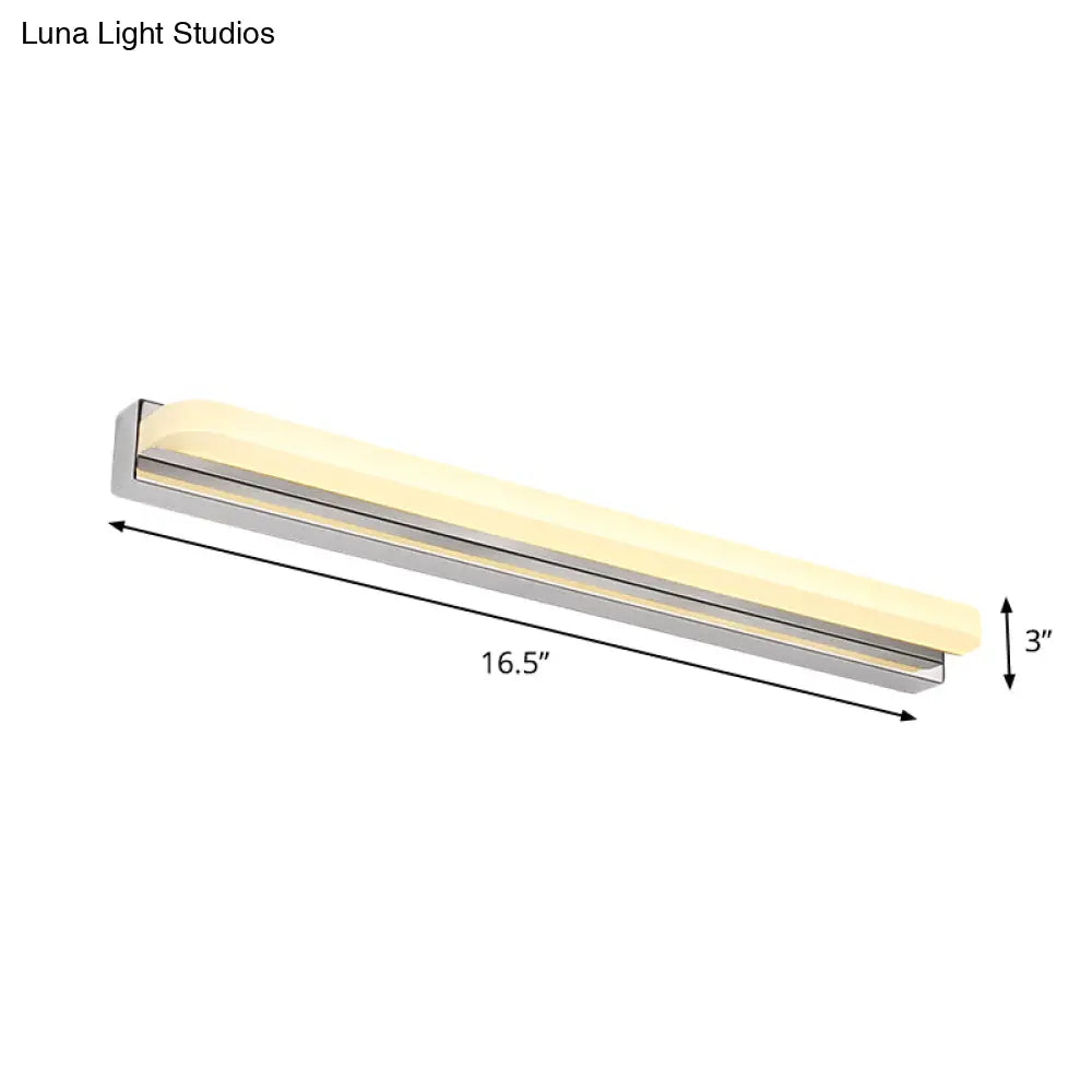 DecorBites™ Contemporary LED Cylinder Bar Light in Nickel for Shower Room Vanity - Warm/White Light