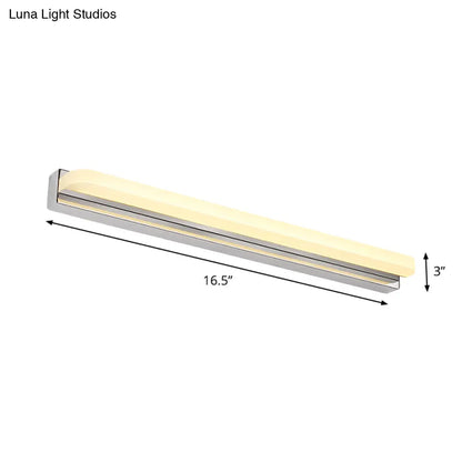 DecorBites™ Contemporary LED Cylinder Bar Light in Nickel for Shower Room Vanity - Warm/White Light