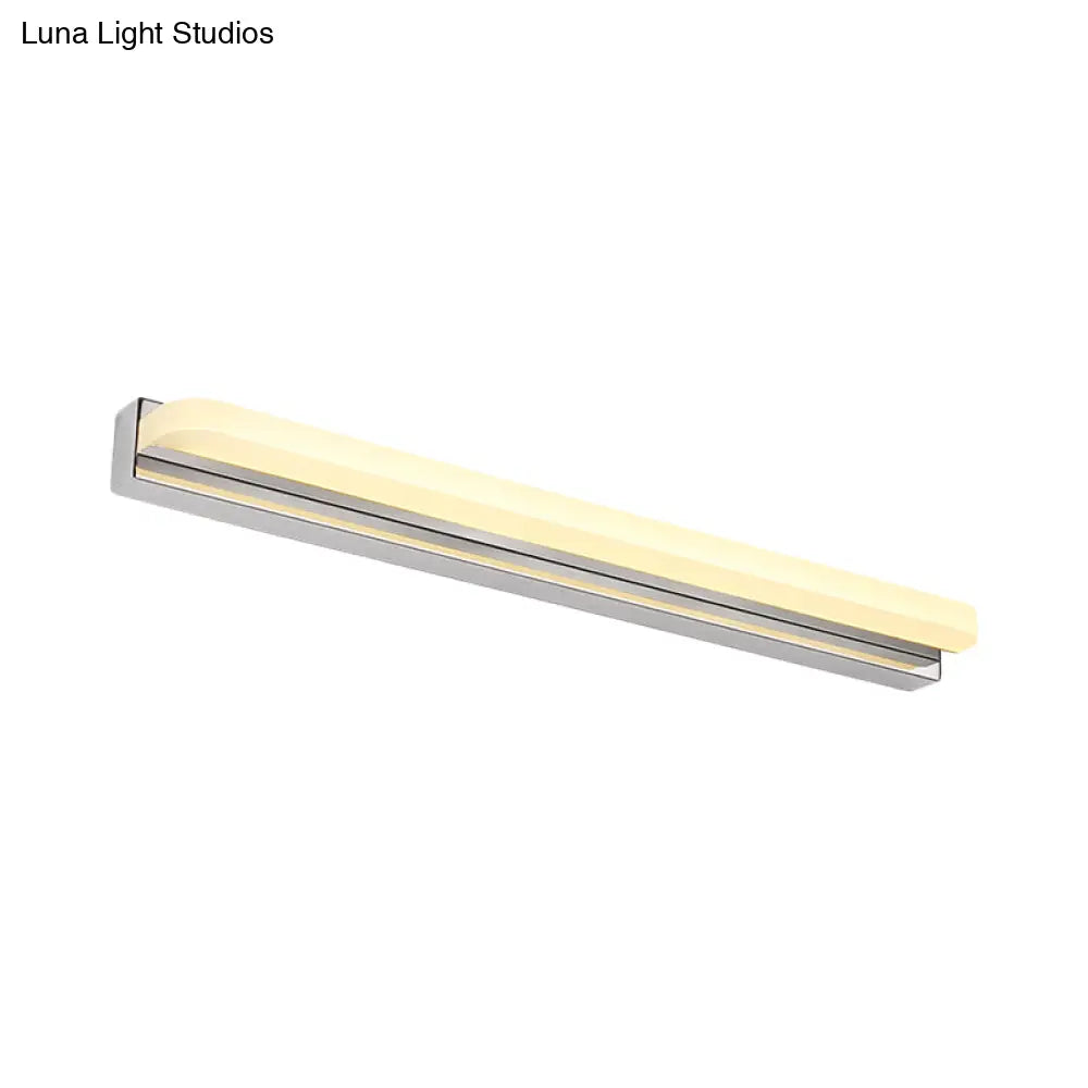 DecorBites™ Contemporary LED Cylinder Bar Light in Nickel for Shower Room Vanity - Warm/White Light