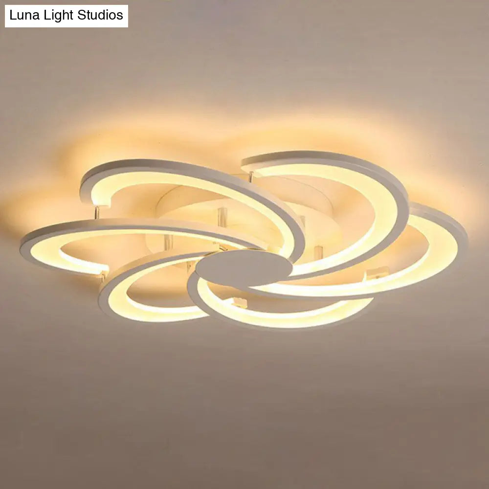 DecorBites™ DecorBites™ Contemporary LED Flower Flush Ceiling Light: Acrylic Living Room Lighting Fixture