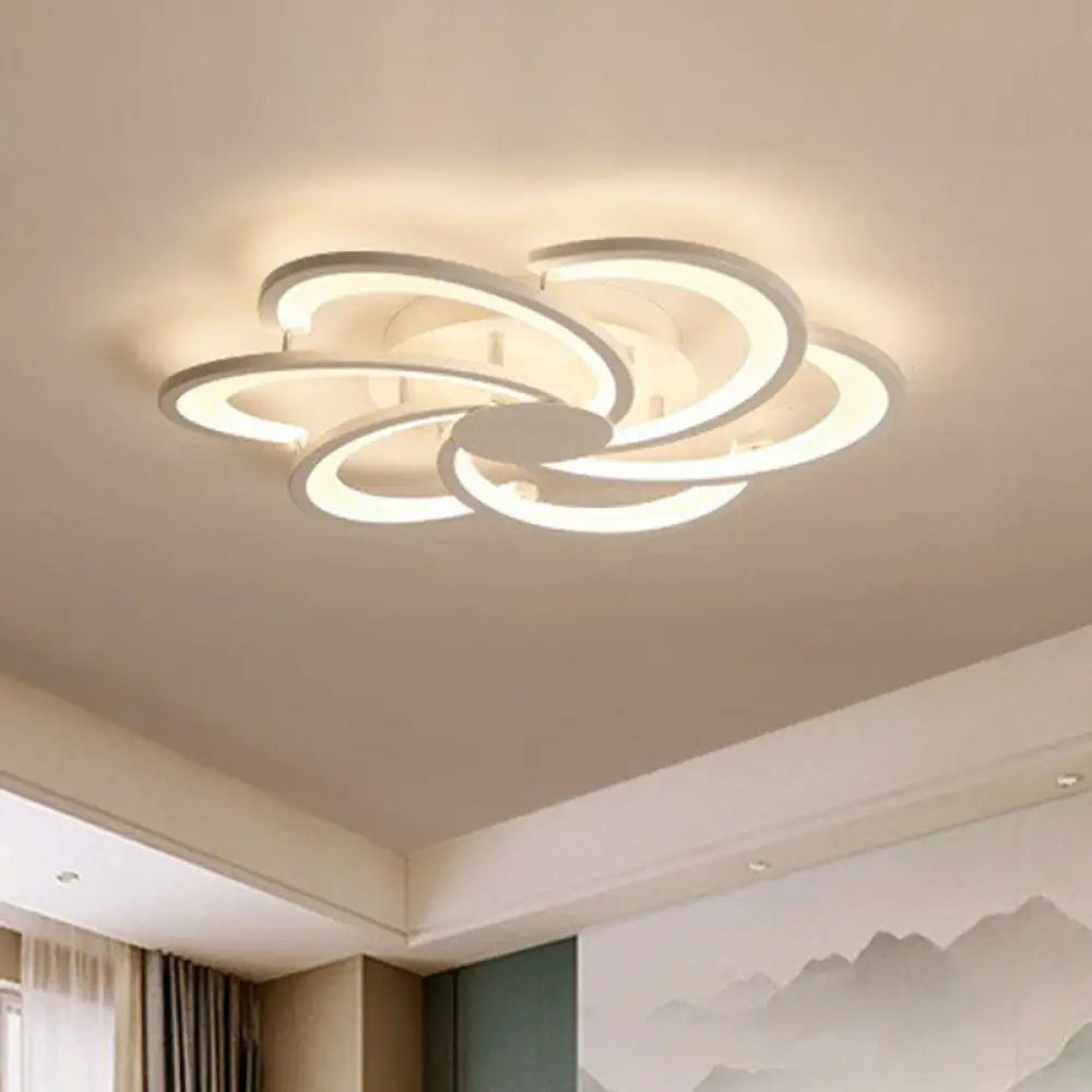 DecorBites™ DecorBites™ Contemporary LED Flower Flush Ceiling Light: Acrylic Living Room Lighting Fixture
