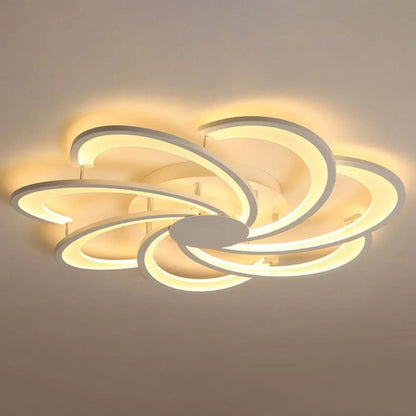 DecorBites™ DecorBites™ Contemporary LED Flower Flush Ceiling Light: Acrylic Living Room Lighting Fixture