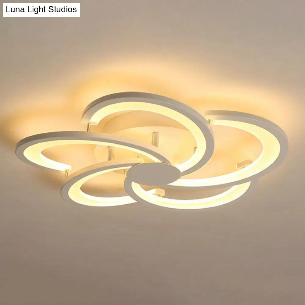 DecorBites™ DecorBites™ Contemporary LED Flower Flush Ceiling Light: Acrylic Living Room Lighting Fixture