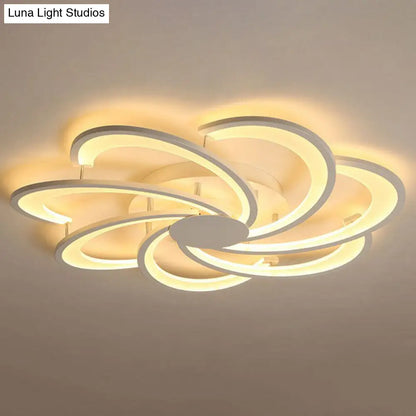 DecorBites™ DecorBites™ Contemporary LED Flower Flush Ceiling Light: Acrylic Living Room Lighting Fixture