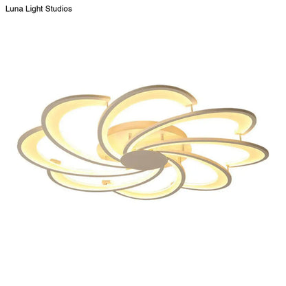 DecorBites™ DecorBites™ Contemporary LED Flower Flush Ceiling Light: Acrylic Living Room Lighting Fixture
