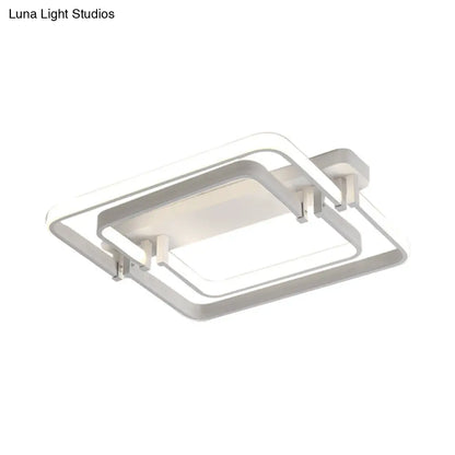 Lámpara de techo LED empotrada contemporánea DecorBites™: Borde redondeado, metal, negro/blanco, luz blanca/cálida - 18"/21.5"