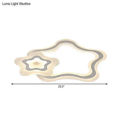 DecorBites™ DecorBites™ Contemporary LED Flush Ceiling Light: Slim Panel Lamp for Living Room in White Acrylic