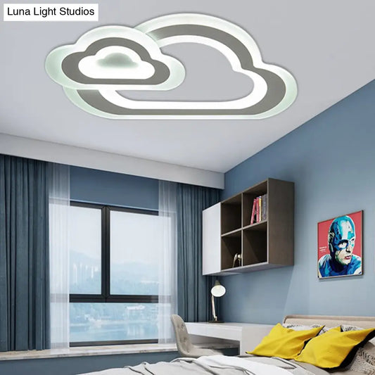 DecorBites™ DecorBites™ Contemporary LED Flush Ceiling Light: Slim Panel Lamp for Living Room in White Acrylic