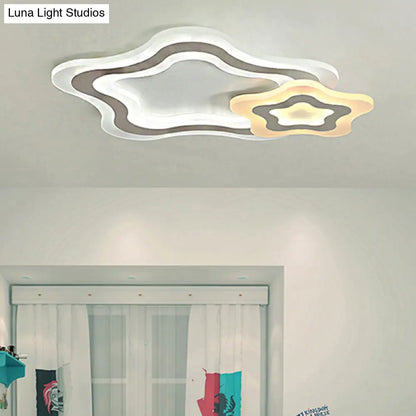 DecorBites™ DecorBites™ Contemporary LED Flush Ceiling Light: Slim Panel Lamp for Living Room in White Acrylic