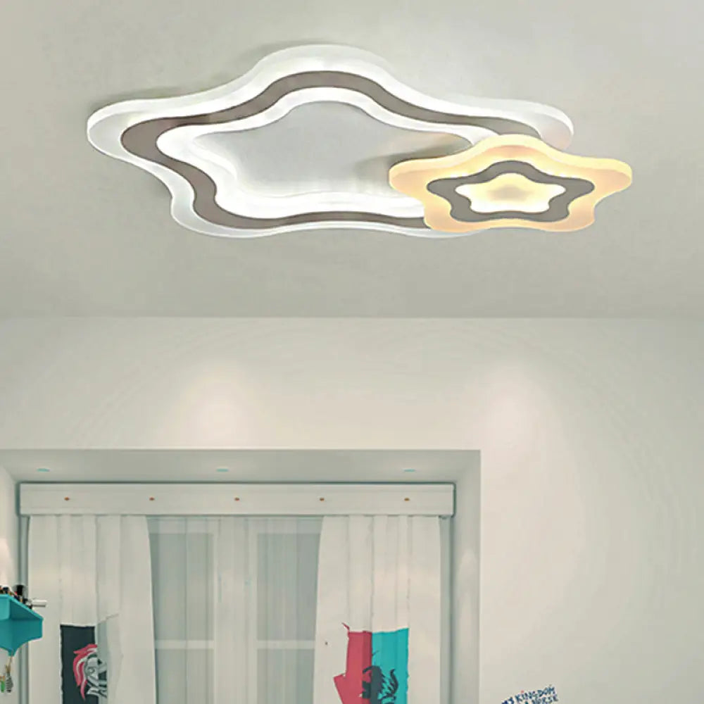 DecorBites™ DecorBites™ Contemporary LED Flush Ceiling Light: Slim Panel Lamp for Living Room in White Acrylic