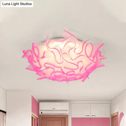 Lámpara de techo LED contemporánea DecorBites™ con pantalla acrílica giratoria - Rosa/Naranja/Azul vibrante - para habitación infantil (3 niveles de intensidad ajustables)