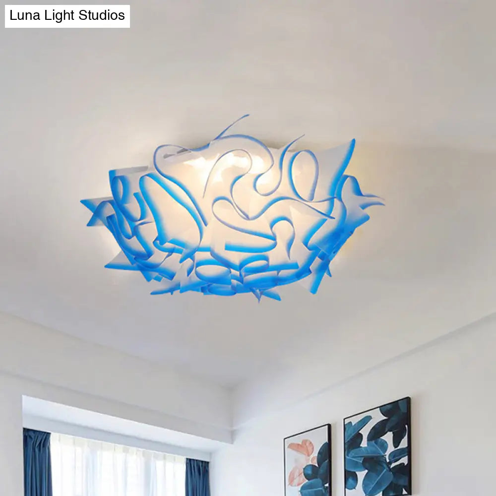 Lámpara de techo LED contemporánea DecorBites™ con pantalla acrílica giratoria - Rosa/Naranja/Azul vibrante - para habitación infantil (3 niveles de intensidad ajustables)