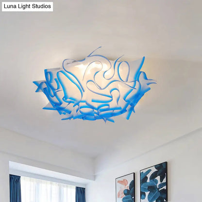 Lámpara de techo LED contemporánea DecorBites™ con pantalla acrílica giratoria - Rosa/Naranja/Azul vibrante - para habitación infantil (3 niveles de intensidad ajustables)