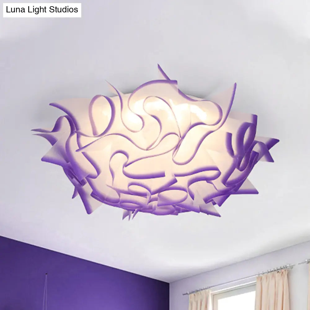 Lámpara de techo LED contemporánea DecorBites™ con pantalla acrílica giratoria - Rosa/Naranja/Azul vibrante - para habitación infantil (3 niveles de intensidad ajustables)