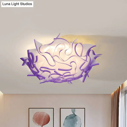 Lámpara de techo LED contemporánea DecorBites™ con pantalla acrílica giratoria - Rosa/Naranja/Azul vibrante - para habitación infantil (3 niveles de intensidad ajustables)