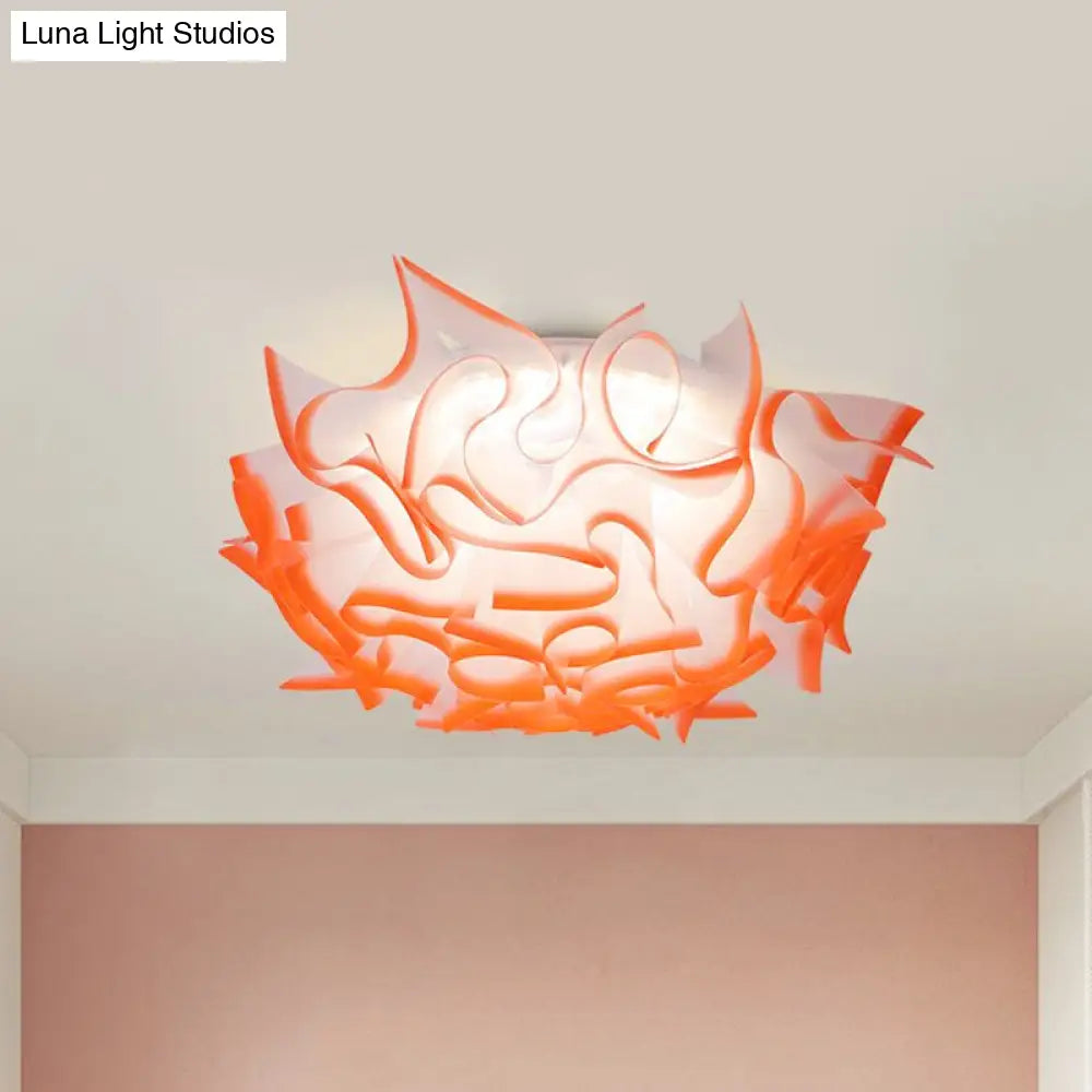 Lámpara de techo LED contemporánea DecorBites™ con pantalla acrílica giratoria - Rosa/Naranja/Azul vibrante - para habitación infantil (3 niveles de intensidad ajustables)