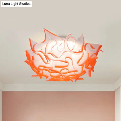 Lámpara de techo LED contemporánea DecorBites™ con pantalla acrílica giratoria - Rosa/Naranja/Azul vibrante - para habitación infantil (3 niveles de intensidad ajustables)