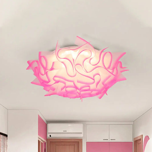 Lámpara de techo LED contemporánea DecorBites™ con pantalla acrílica giratoria - Rosa/Naranja/Azul vibrante - para habitación infantil (3 niveles de intensidad ajustables)