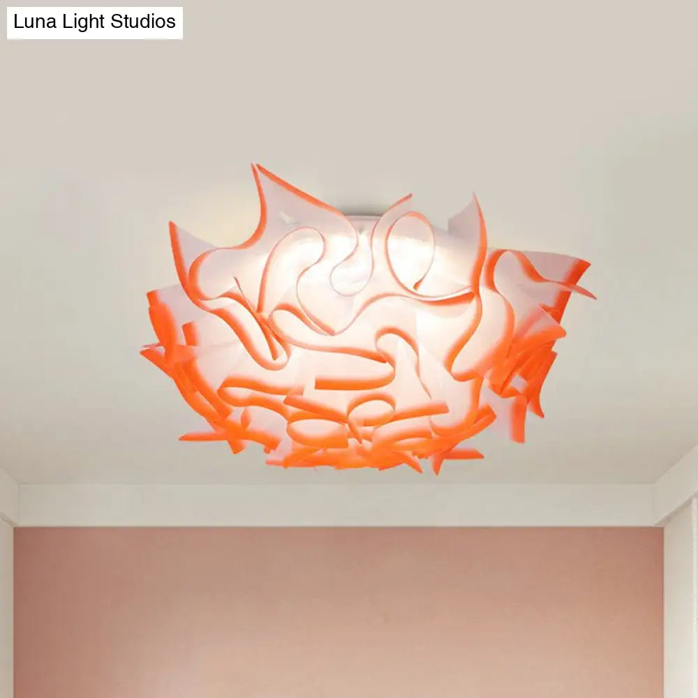 Lámpara de techo LED contemporánea DecorBites™ con pantalla acrílica giratoria - Rosa/Naranja/Azul vibrante - para habitación infantil (3 niveles de intensidad ajustables)