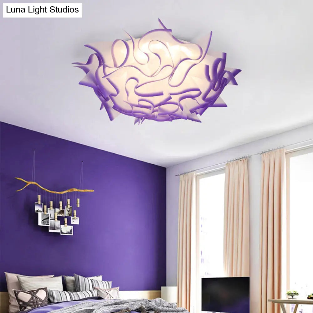 Lámpara de techo LED contemporánea DecorBites™ con pantalla acrílica giratoria - Rosa/Naranja/Azul vibrante - para habitación infantil (3 niveles de intensidad ajustables)