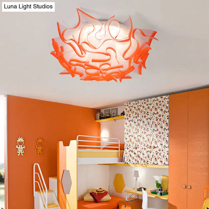 Lámpara de techo LED contemporánea DecorBites™ con pantalla acrílica giratoria - Rosa/Naranja/Azul vibrante - para habitación infantil (3 niveles de intensidad ajustables)