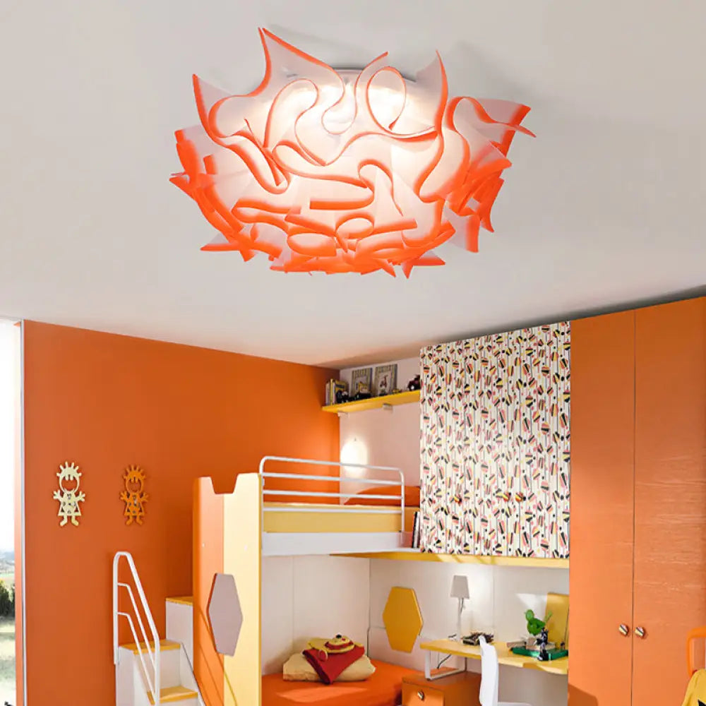 Lámpara de techo LED contemporánea DecorBites™ con pantalla acrílica giratoria - Rosa/Naranja/Azul vibrante - para habitación infantil (3 niveles de intensidad ajustables)