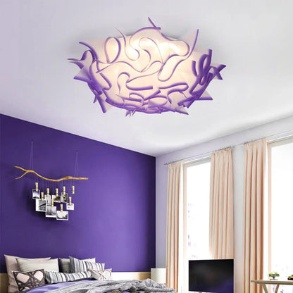 Lámpara de techo LED contemporánea DecorBites™ con pantalla acrílica giratoria - Rosa/Naranja/Azul vibrante - para habitación infantil (3 niveles de intensidad ajustables)