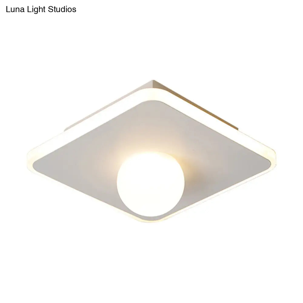 DecorBites™ DecorBites™ Contemporary LED Flush Lamp with Acrylic Shade and Mount in White or Black