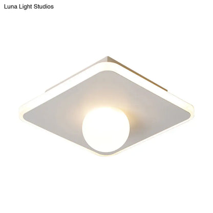 DecorBites™ DecorBites™ Contemporary LED Flush Lamp with Acrylic Shade and Mount in White or Black