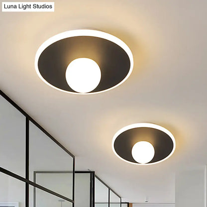 DecorBites™ DecorBites™ Contemporary LED Flush Lamp with Acrylic Shade and Mount in White or Black