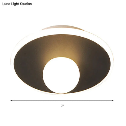 DecorBites™ DecorBites™ Contemporary LED Flush Lamp with Acrylic Shade and Mount in White or Black