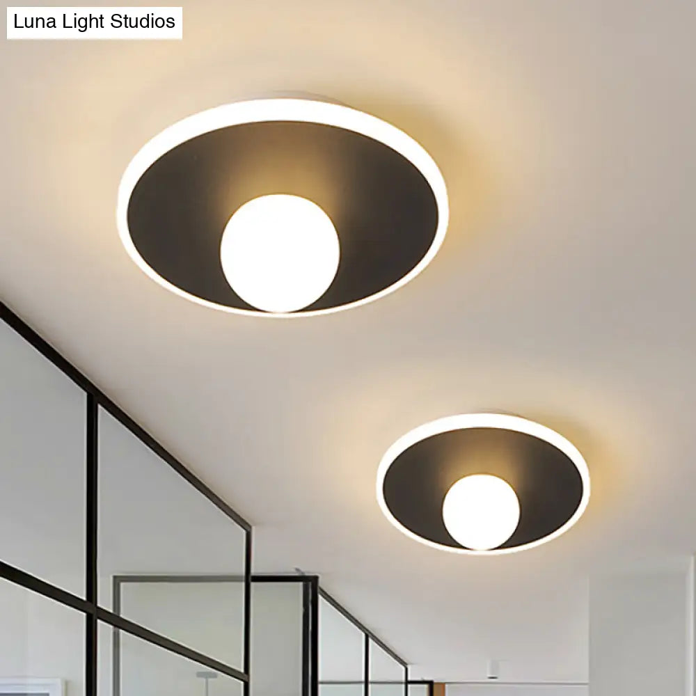 DecorBites™ DecorBites™ Contemporary LED Flush Lamp with Acrylic Shade and Mount in White or Black