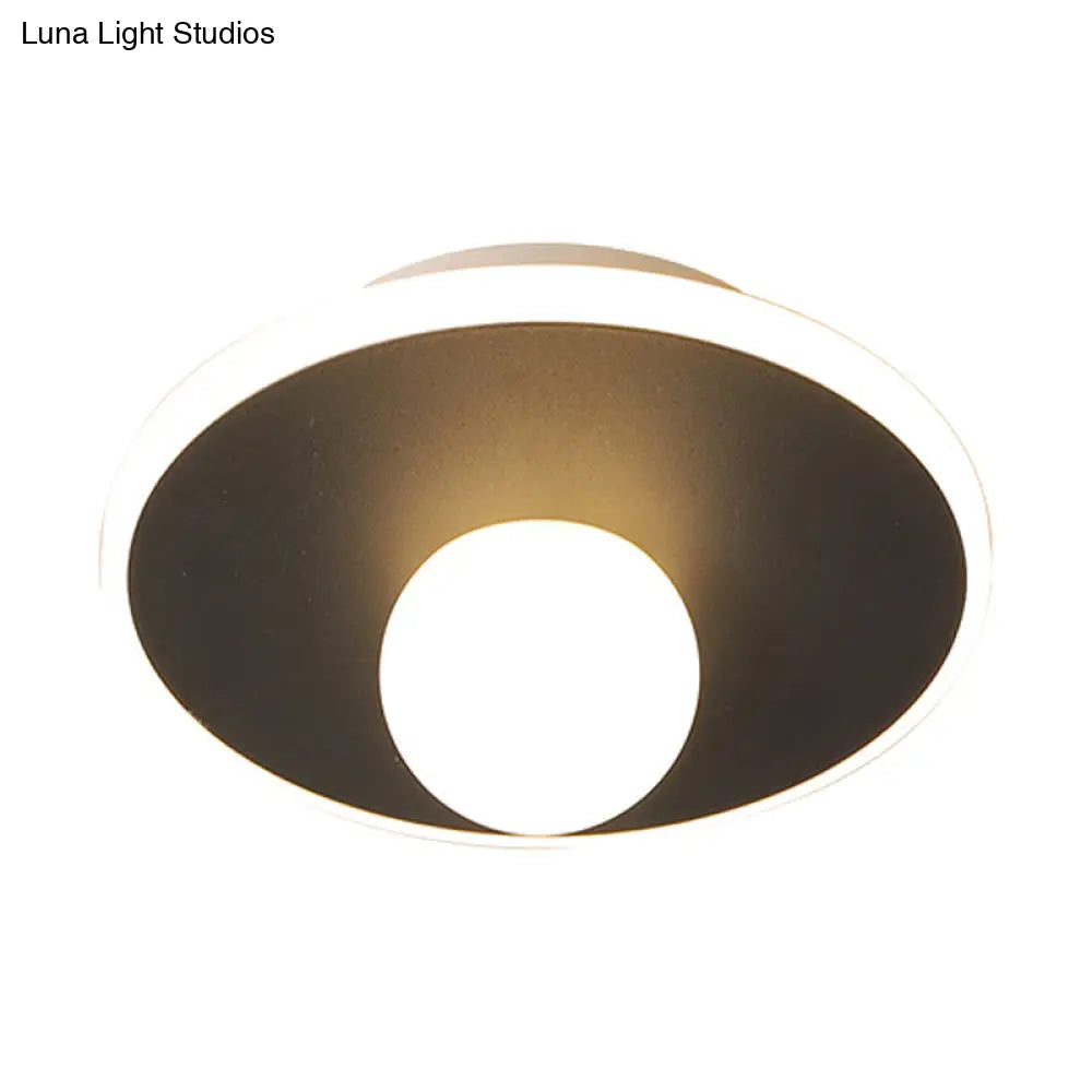 DecorBites™ DecorBites™ Contemporary LED Flush Lamp with Acrylic Shade and Mount in White or Black