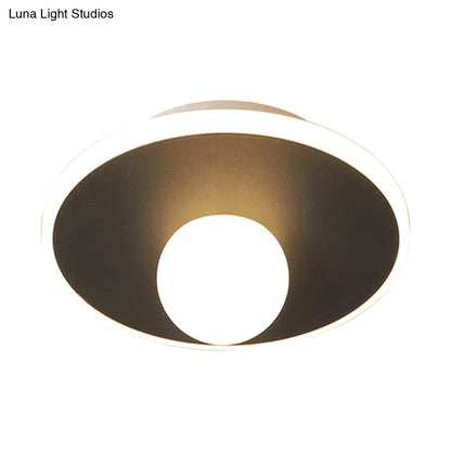 DecorBites™ DecorBites™ Contemporary LED Flush Lamp with Acrylic Shade and Mount in White or Black