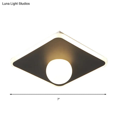 DecorBites™ DecorBites™ Contemporary LED Flush Lamp with Acrylic Shade and Mount in White or Black