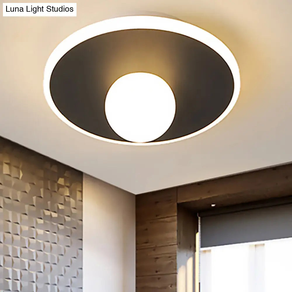 DecorBites™ DecorBites™ Contemporary LED Flush Lamp with Acrylic Shade and Mount in White or Black