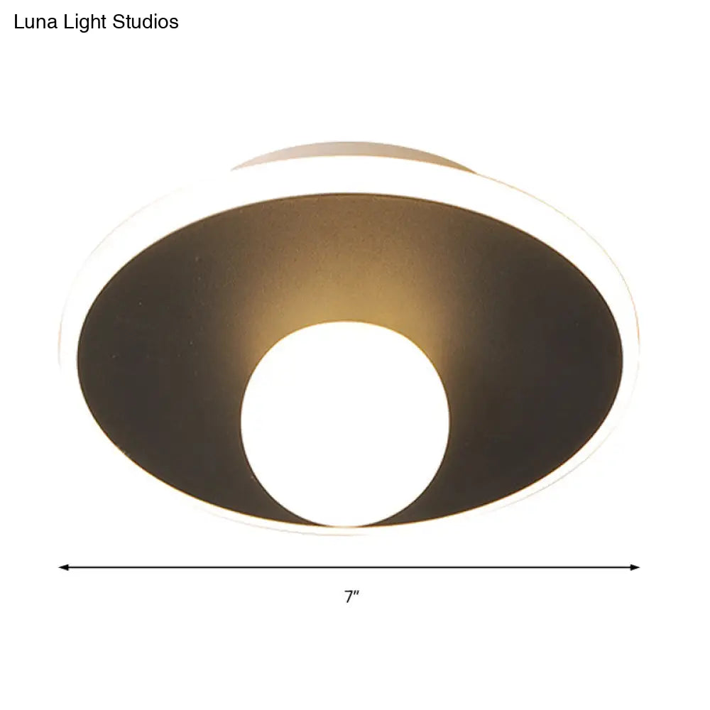 DecorBites™ DecorBites™ Contemporary LED Flush Lamp with Acrylic Shade and Mount in White or Black