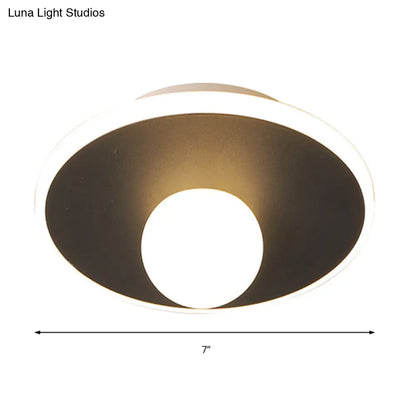 DecorBites™ DecorBites™ Contemporary LED Flush Lamp with Acrylic Shade and Mount in White or Black