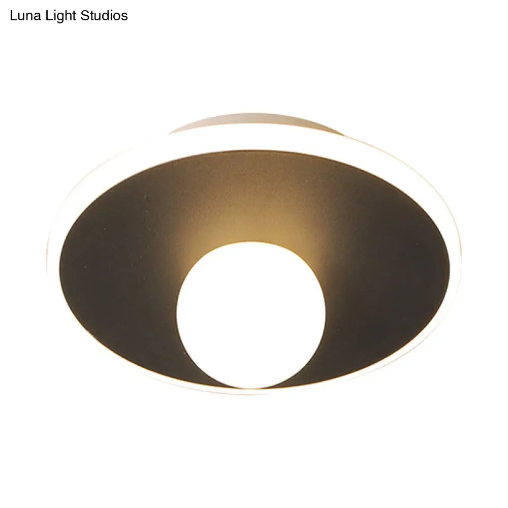 DecorBites™ DecorBites™ Contemporary LED Flush Lamp with Acrylic Shade and Mount in White or Black