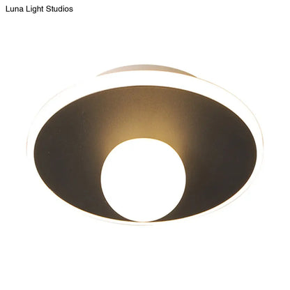 DecorBites™ DecorBites™ Contemporary LED Flush Lamp with Acrylic Shade and Mount in White or Black