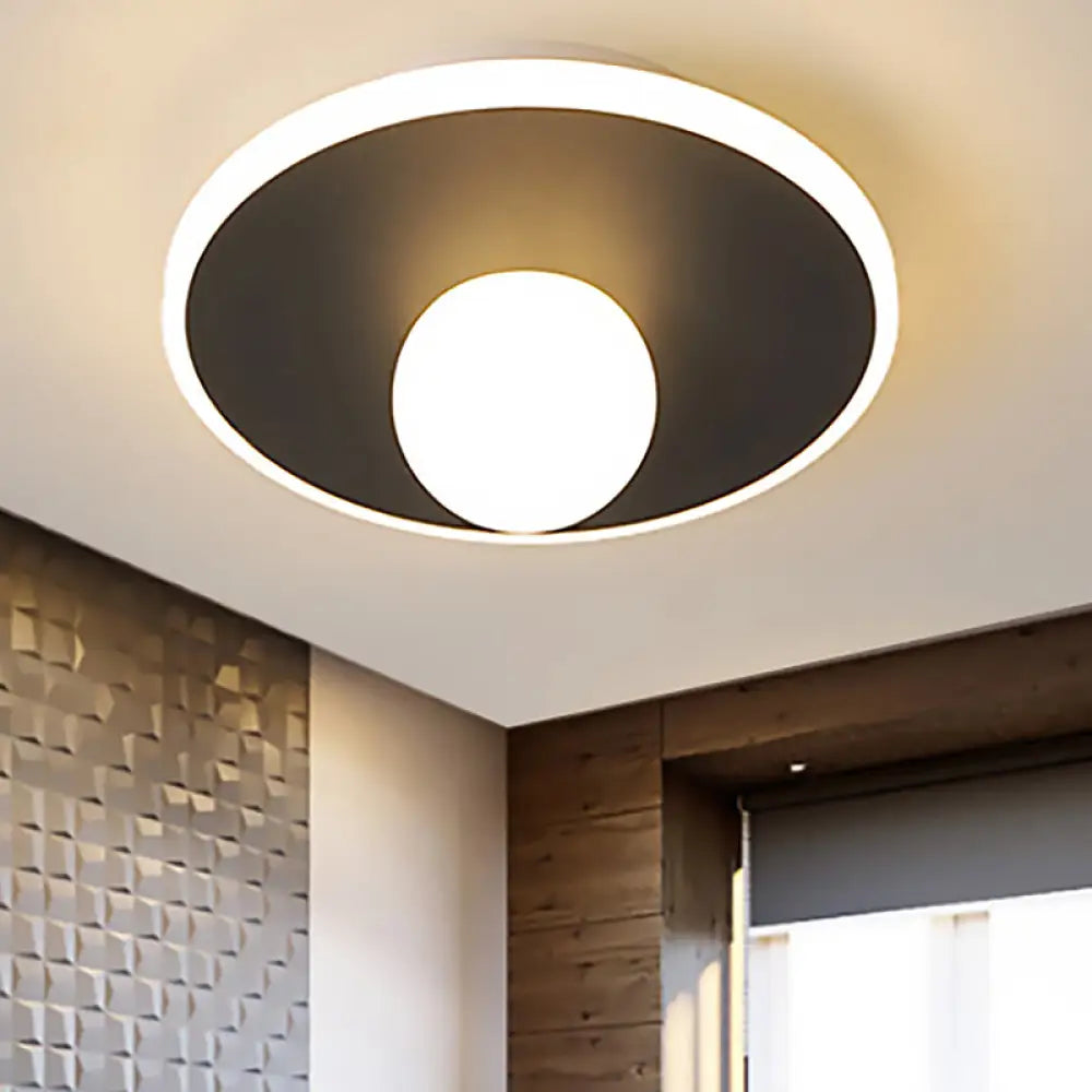 DecorBites™ DecorBites™ Contemporary LED Flush Lamp with Acrylic Shade and Mount in White or Black